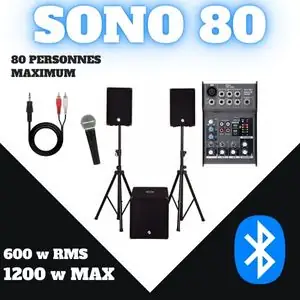 Location pack sono 80 personnes Pack de location sono pour événement réunissant jusqu'à 80 personnes