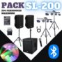 Pack de location pour anniversaire avec sonorisation, lumières, machine à fumée et micro pour 200 personnes